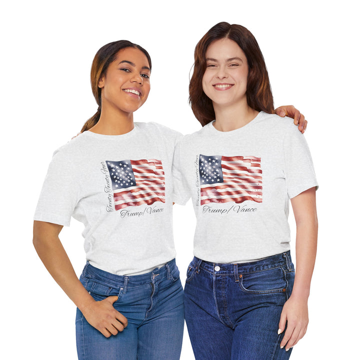 WE WIN! Trump/Vance 2024 Historic Memento - American Flag - Unisex Crew-Neck Tee