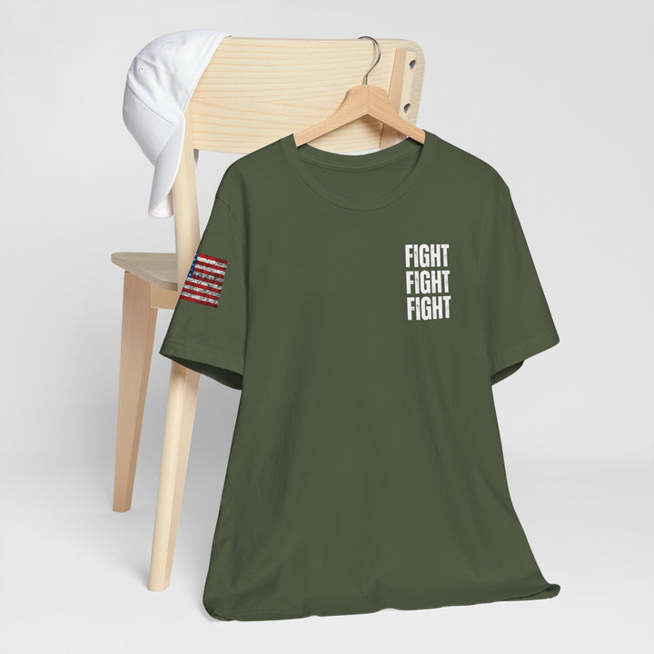 Fight, fight, fight USA Flag Sleeve Print - Unisex Crew-Neck Tee