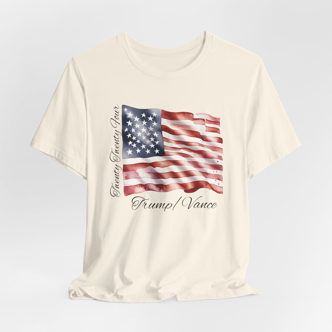 WE WIN! Trump/Vance 2024 Historic Memento - American Flag - Unisex Crew-Neck Tee