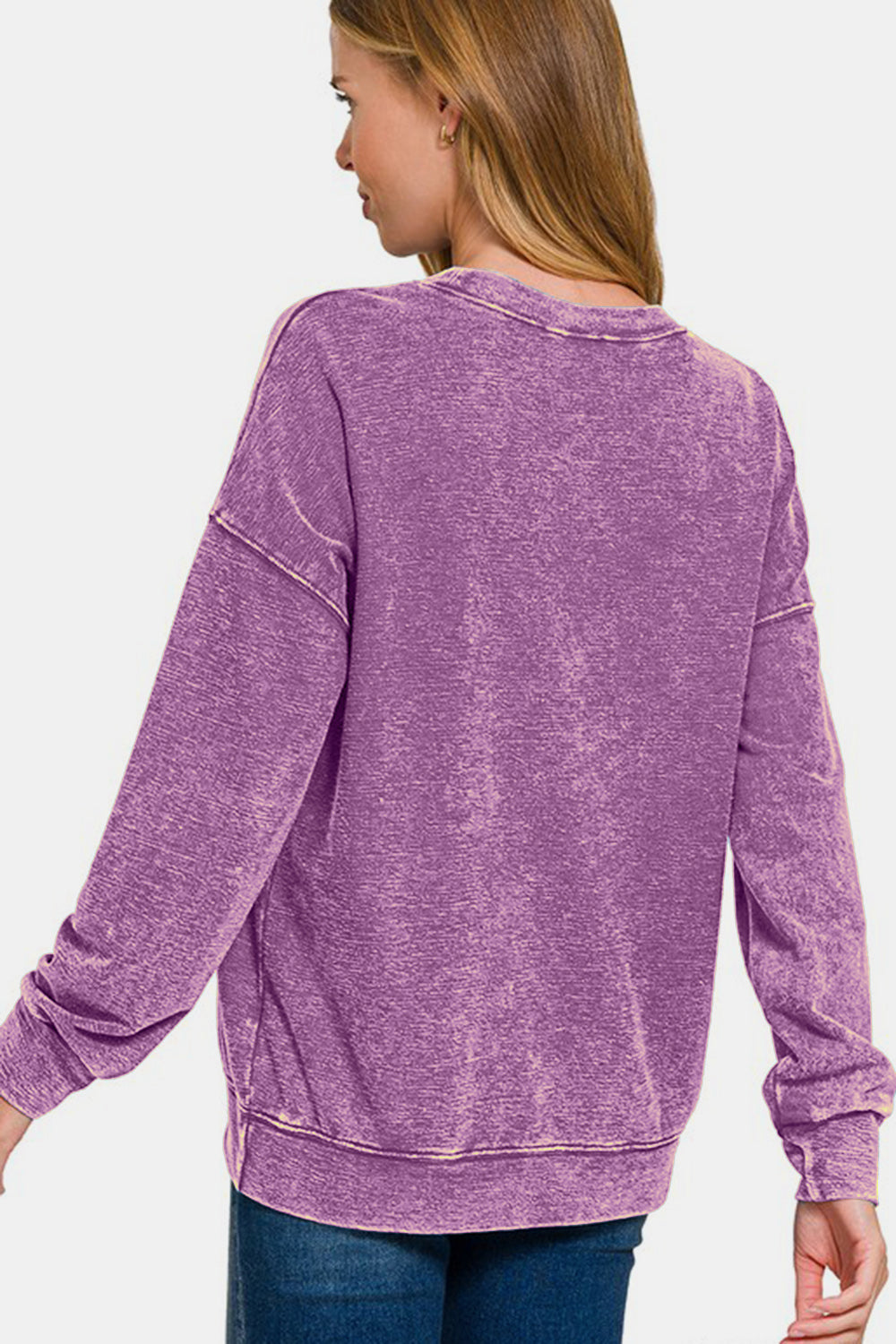 Laid-Back Vibes - Washed Violet Sweatshirt