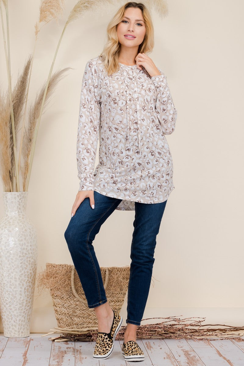 Inner Wild Side - Leopard Hooded Tunic Top