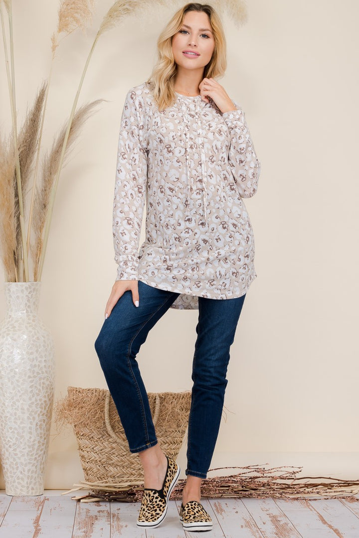 Inner Wild Side - Leopard Hooded Tunic Top