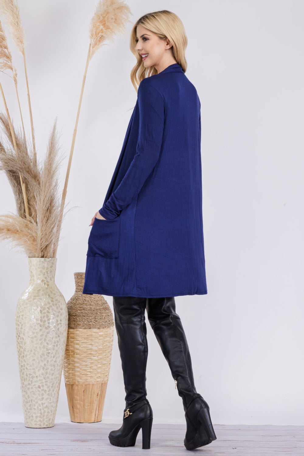 Bold Style Cardigan - Navy Blue