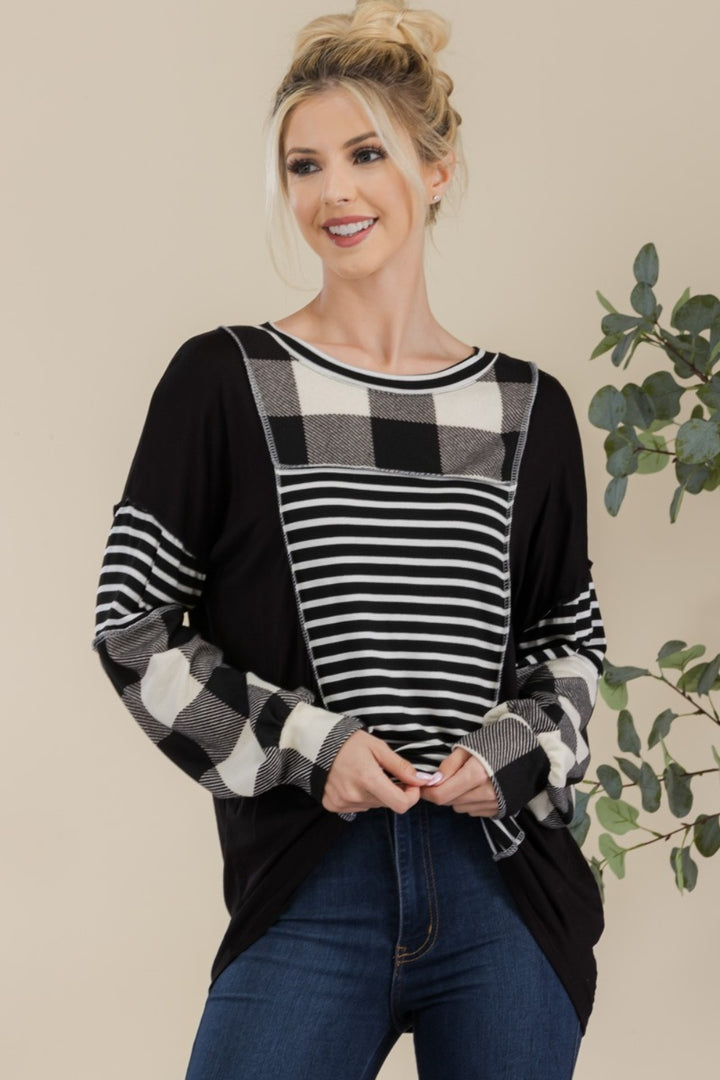 [FINAL SALE] Cozy Fashion Color Block Top