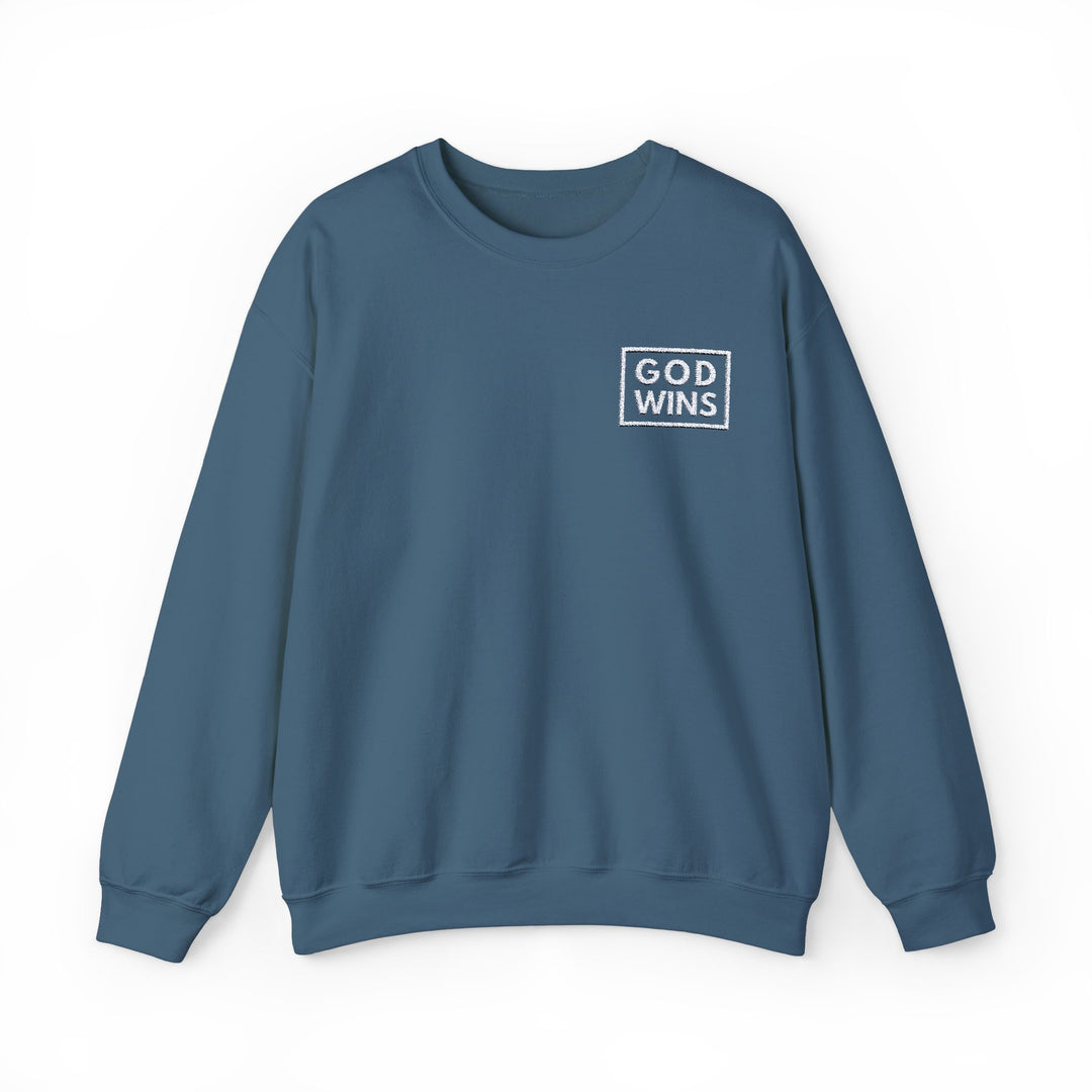 Embroidered God Wins - Unisex Crew-Neck Sweatshirt