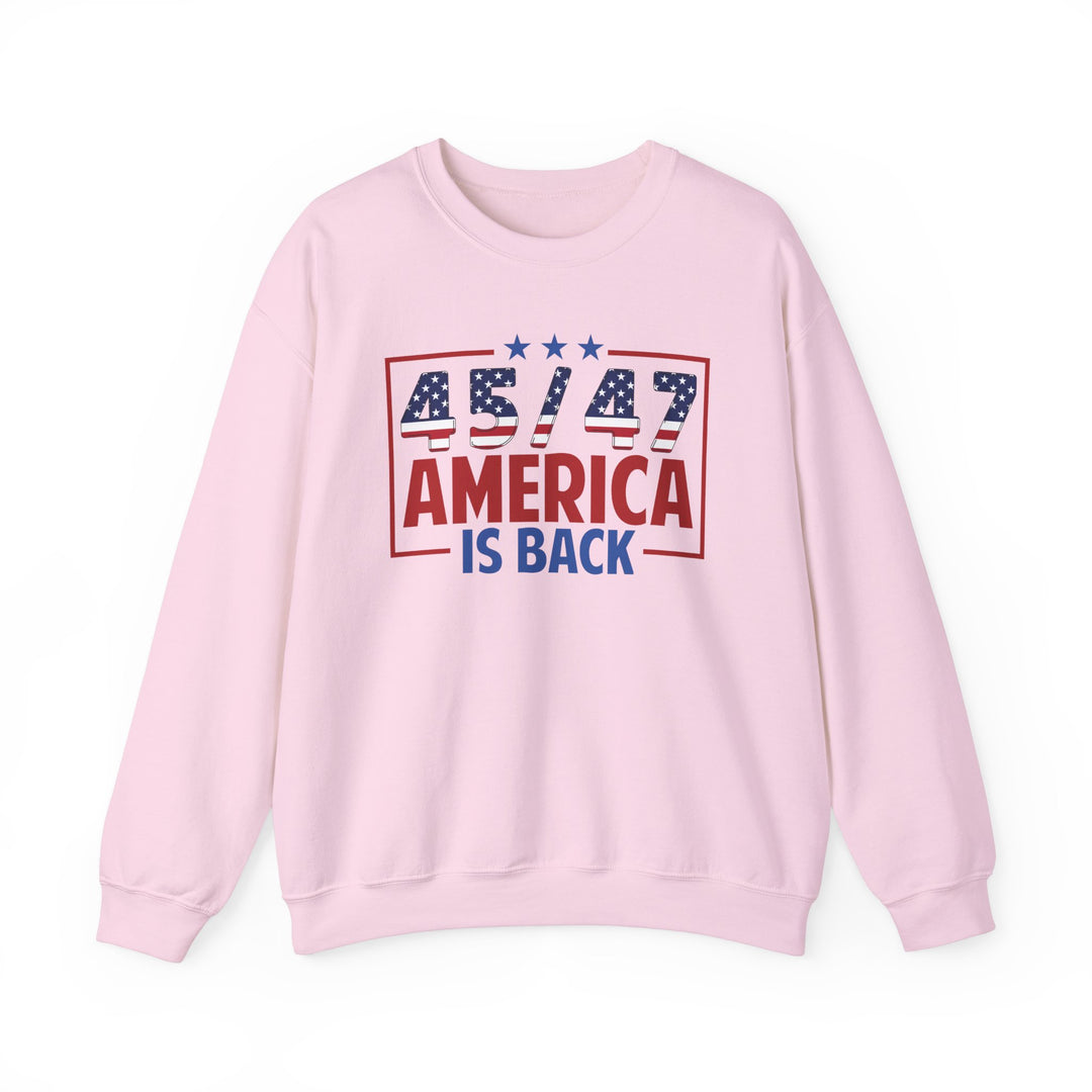 45/47 USA Flag America Is Back - Unisex Crew-Neck Sweatshirt