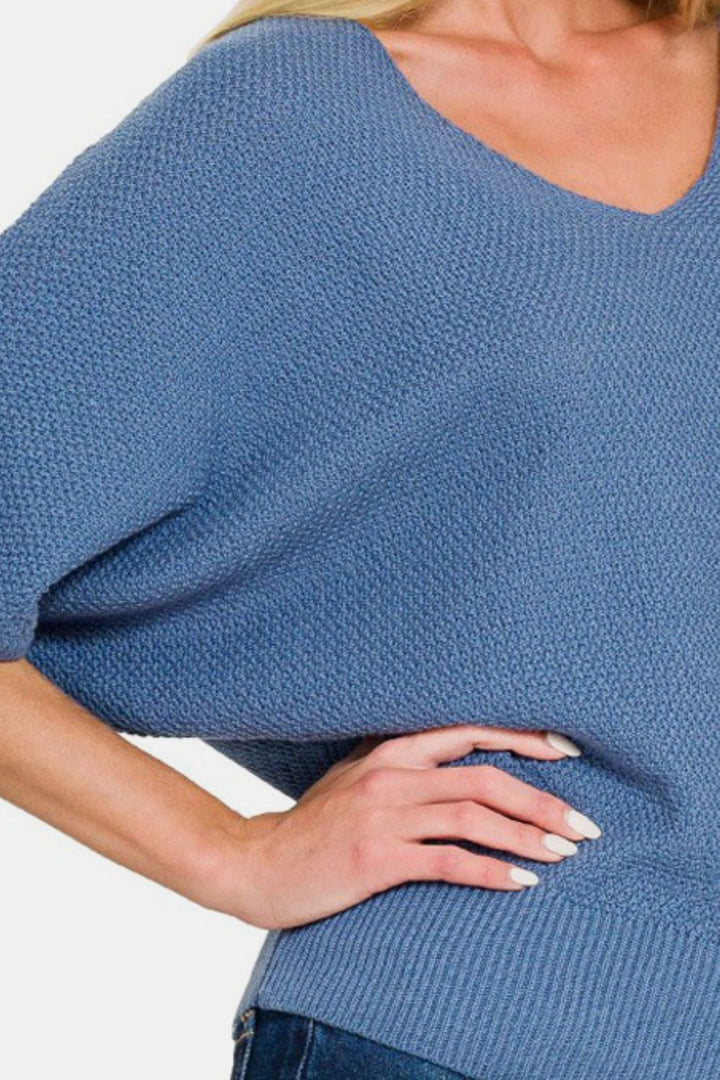 All My Days Dolman Sweater - Dusty Blue