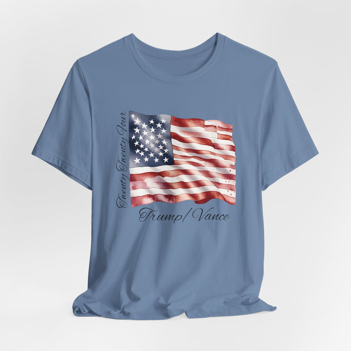 WE WIN! Trump/Vance 2024 Historic Memento - American Flag - Unisex Crew-Neck Tee