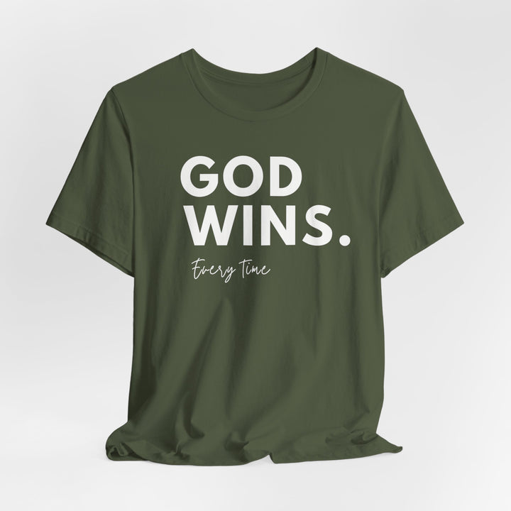 GOD WINS Every Time - Unisex Crew-Neck Tee