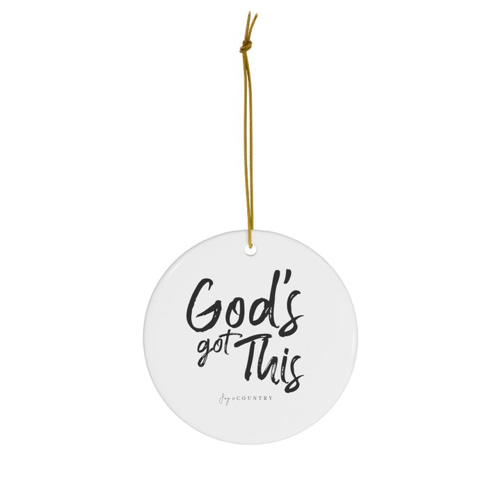 God's Got This - Ceramic Circle/Heart Ornament - White Background