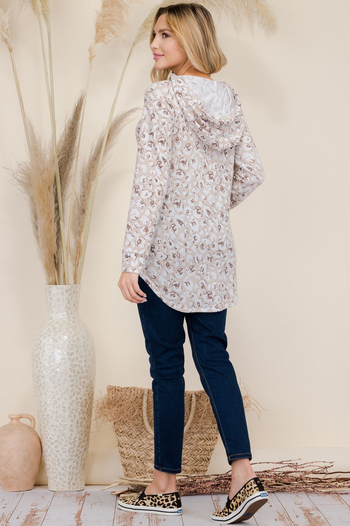 Inner Wild Side - Leopard Hooded Tunic Top