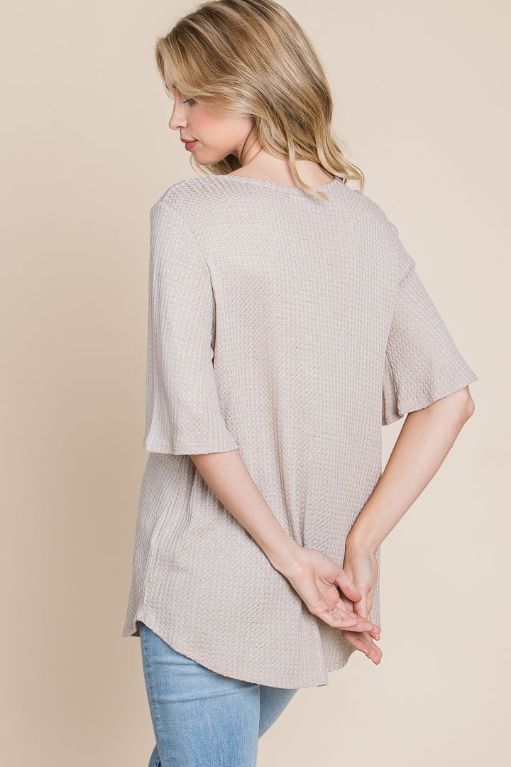 Lounge-Level Comfort - Waffle-Knit Top