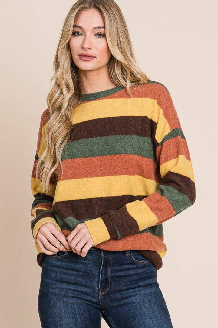 Vibrant Hues - Striped Knit Top