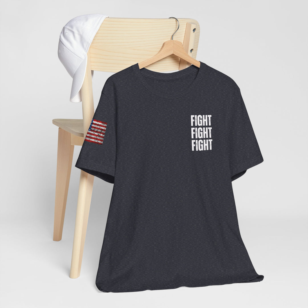 Fight, fight, fight USA Flag Sleeve Print - Unisex Crew-Neck Tee