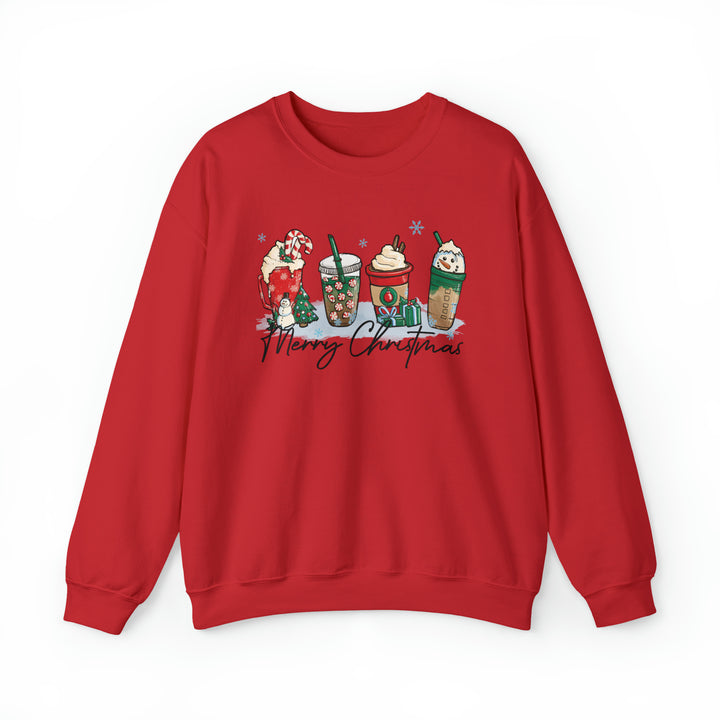 Merry Christmas Cozy Cups - Unisex Crew-Neck Sweatshirt