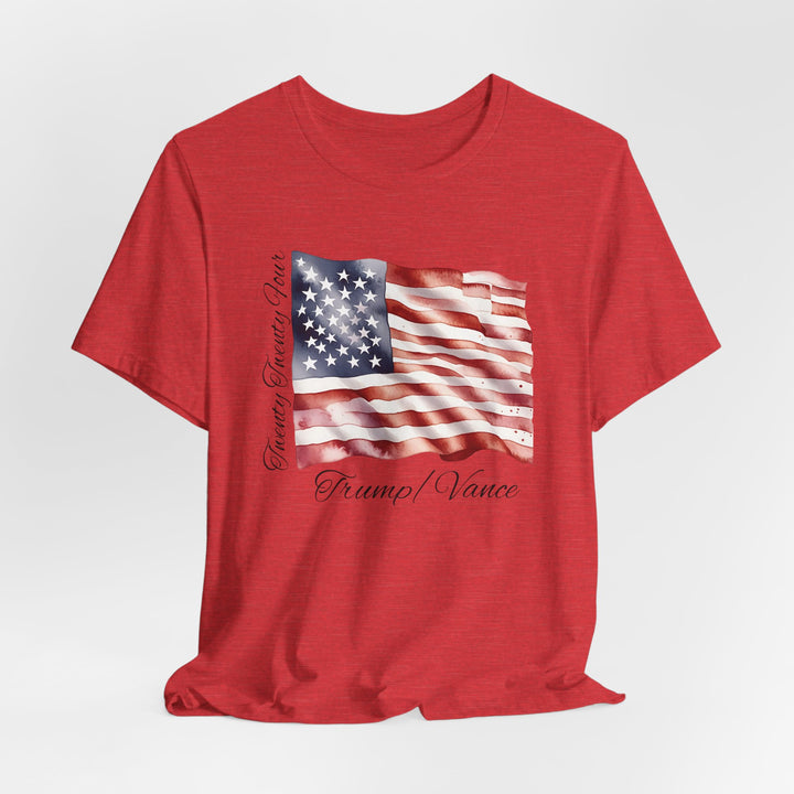 WE WIN! Trump/Vance 2024 Historic Memento - American Flag - Unisex Crew-Neck Tee