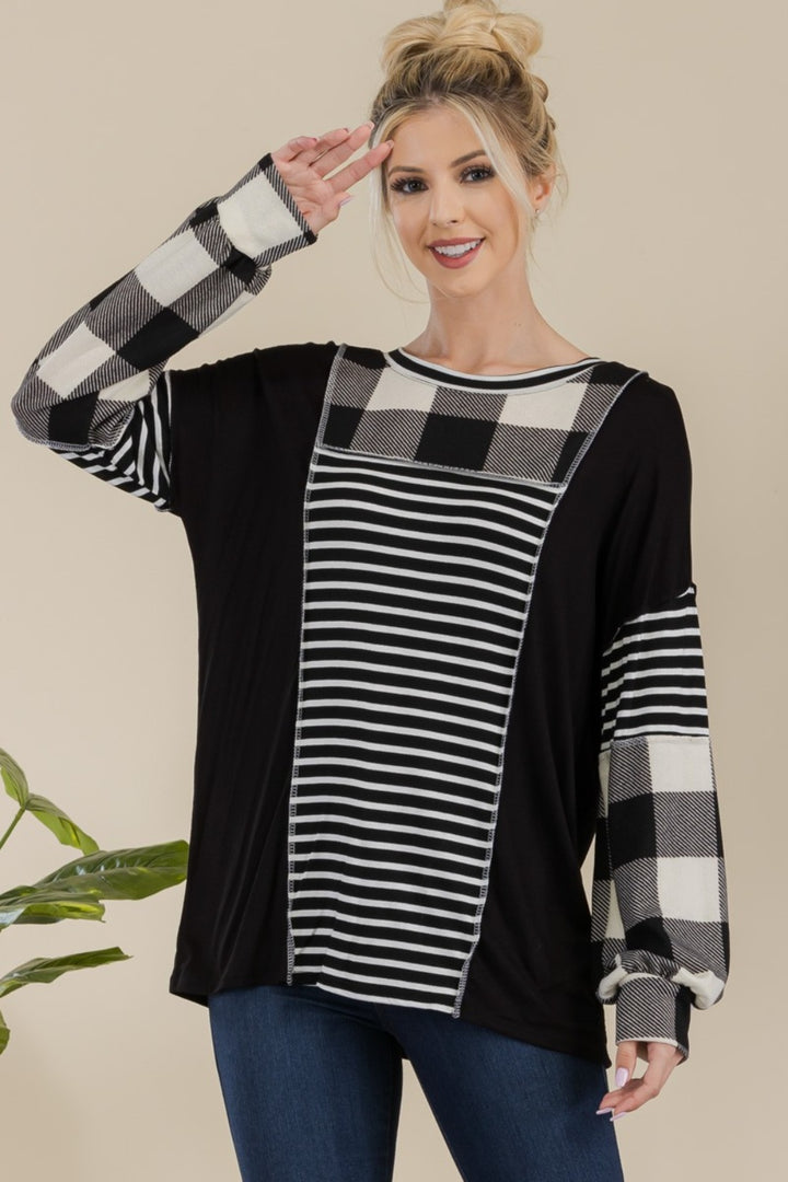 [FINAL SALE] Cozy Fashion Color Block Top