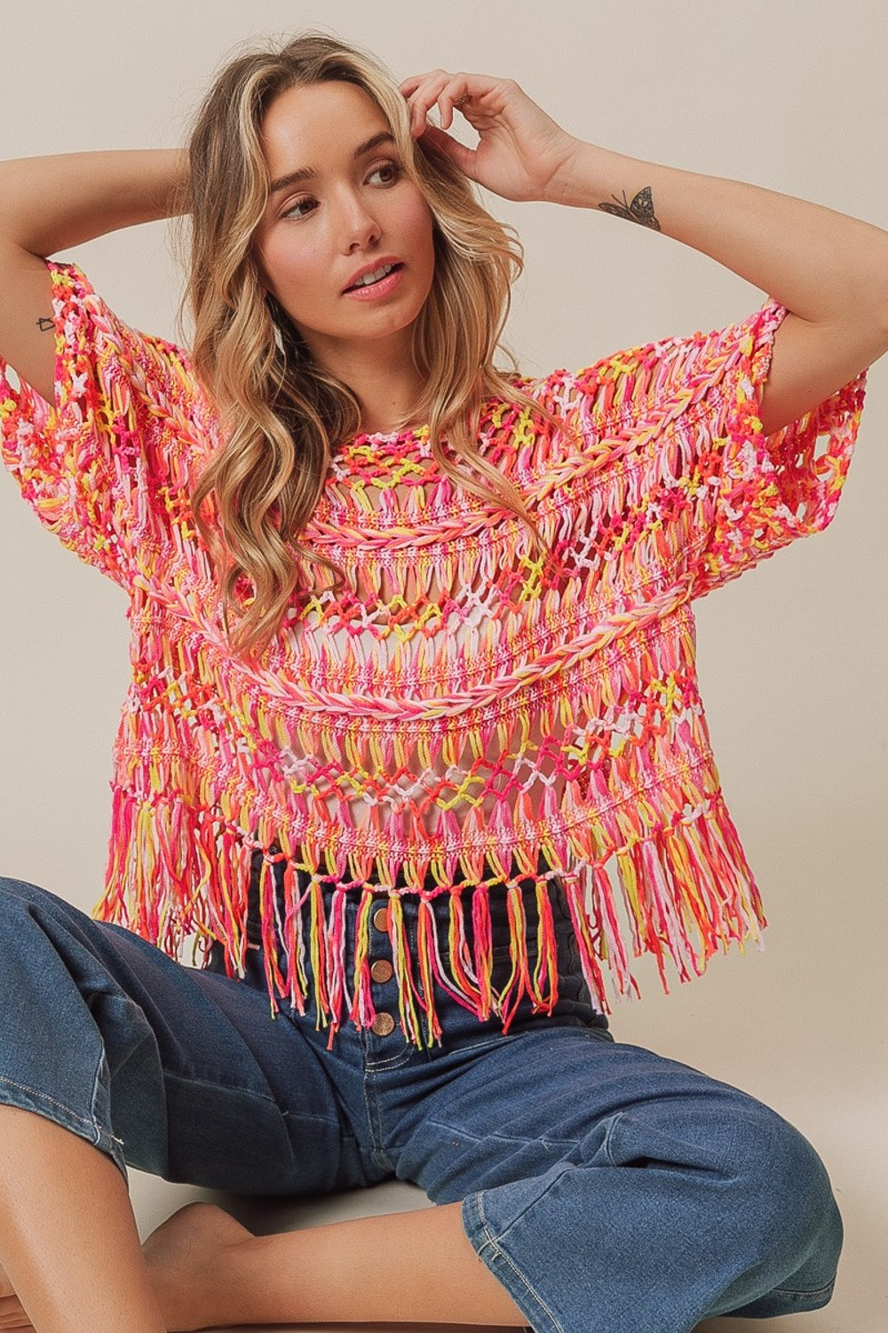 Cool Girl - Fringed Knit Top