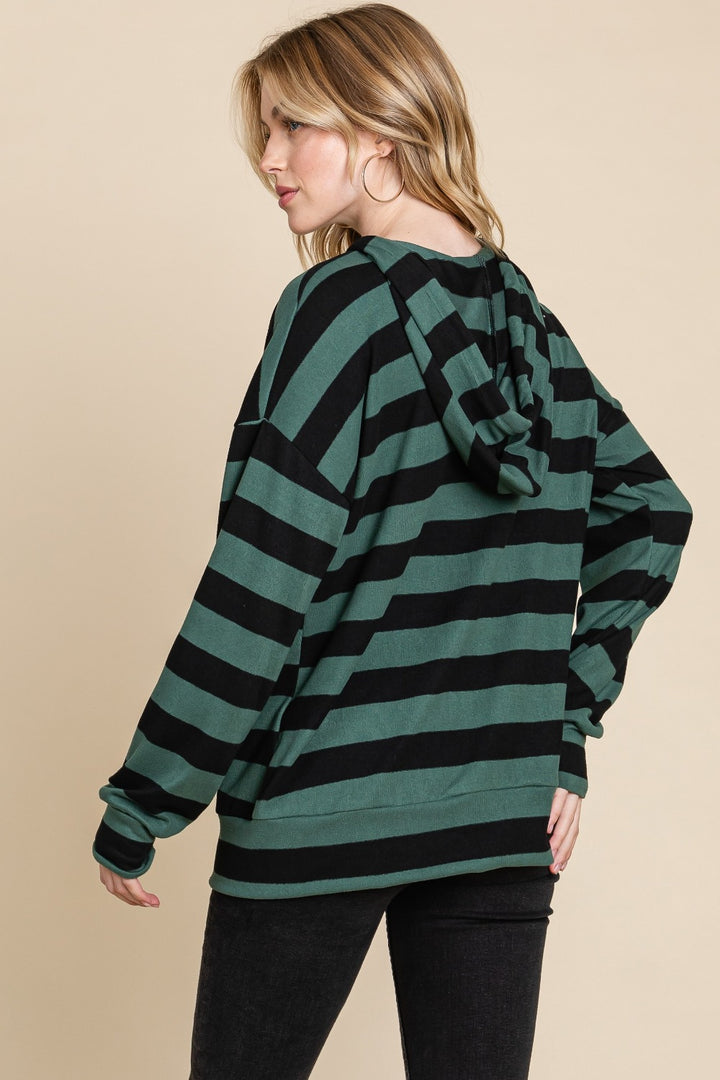 Sporty Chic Striped Hoodie