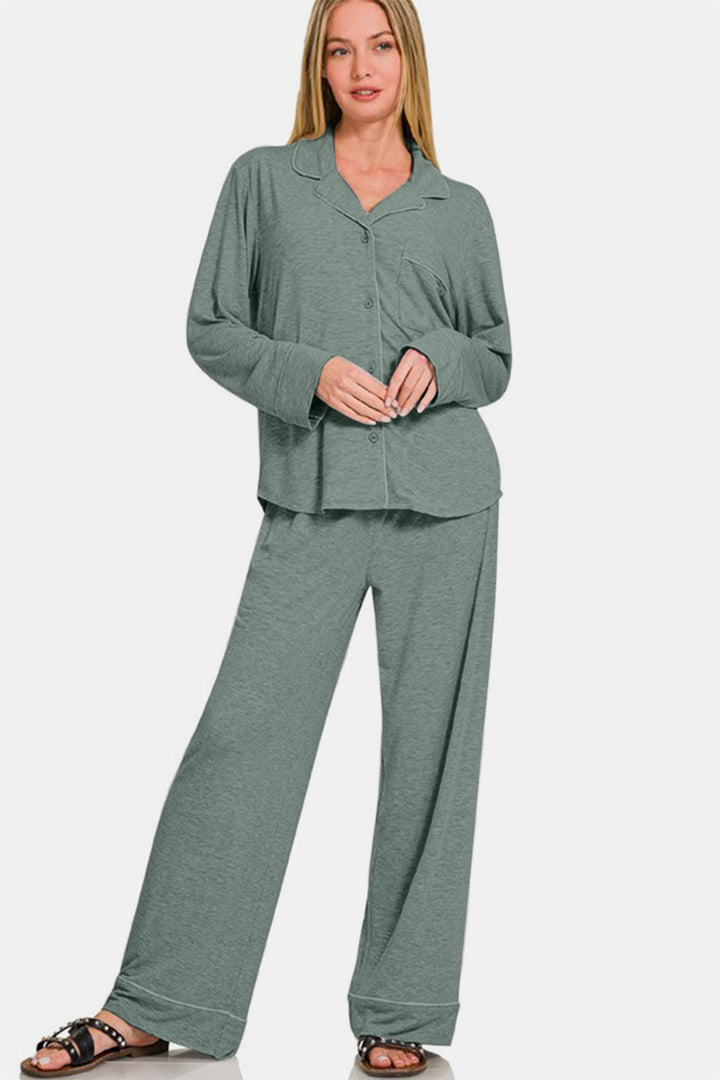 Chic Comfort Loungewear/Pajamas Set - Sage