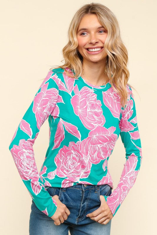 Something Beautiful Floral Slim-Fit Top