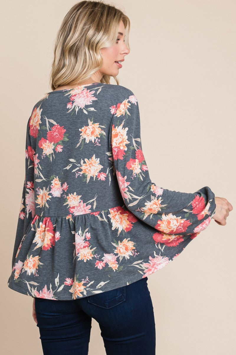 Romantic Flair - Floral Babydoll Top