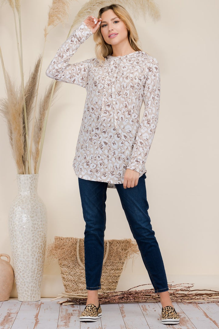 Inner Wild Side - Leopard Hooded Tunic Top