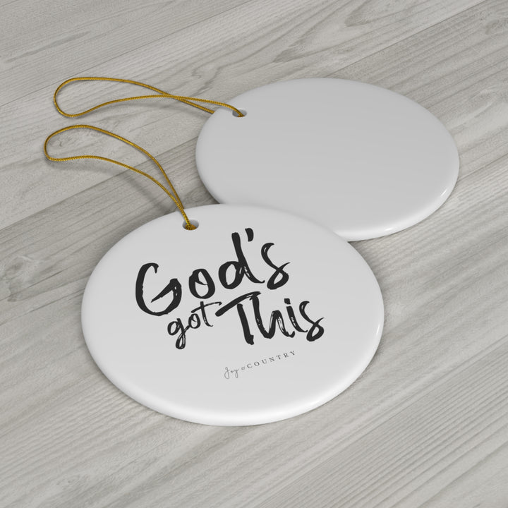 God's Got This - Ceramic Circle/Heart Ornament - White Background