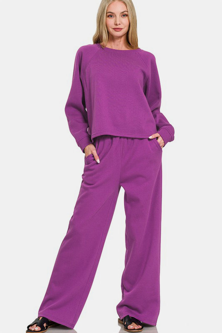 Cozy Days Top & Pants Set - Purple