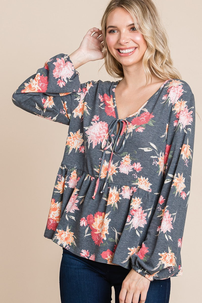 Romantic Flair - Floral Babydoll Top