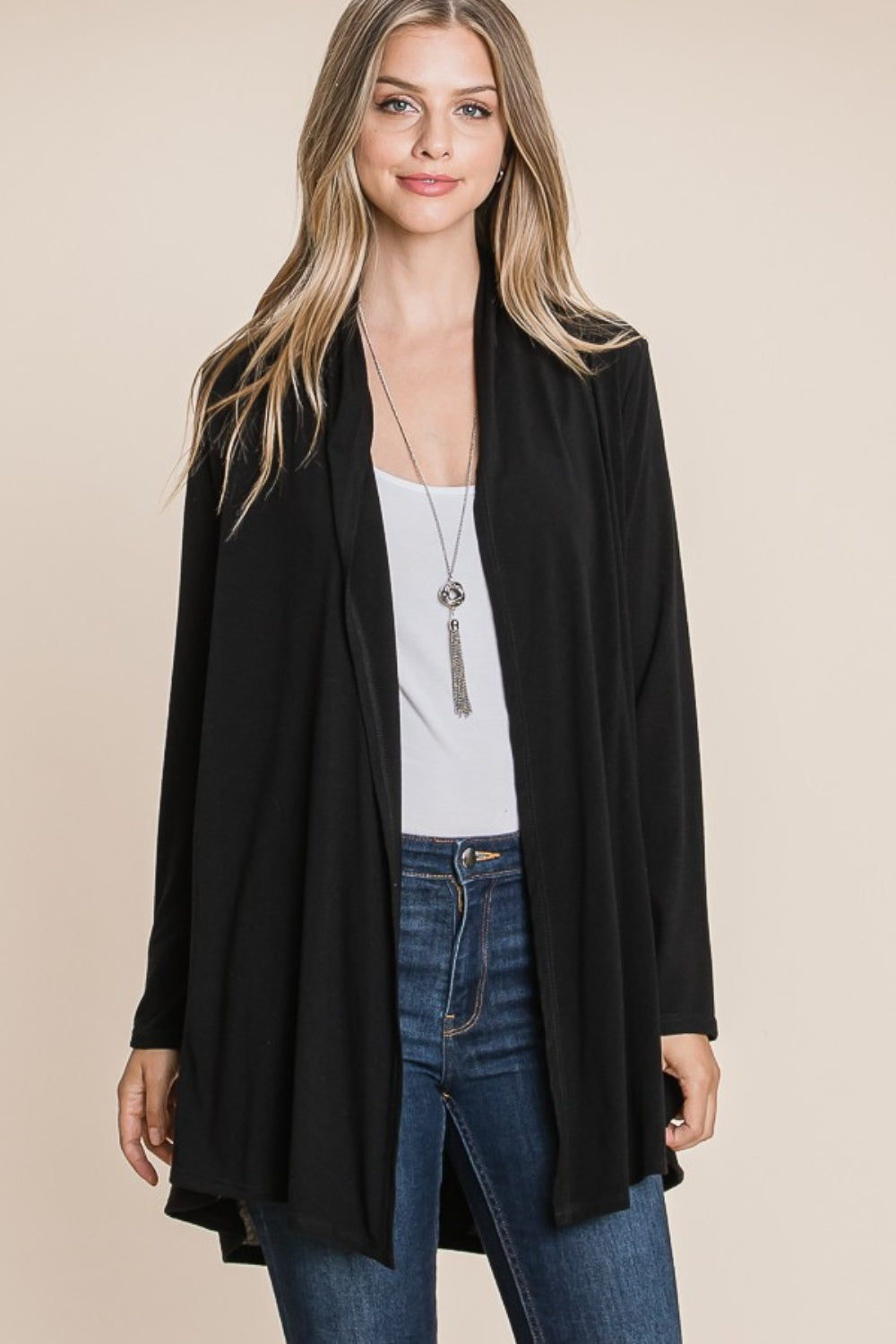 Soft Knit Open-Front Cardigan