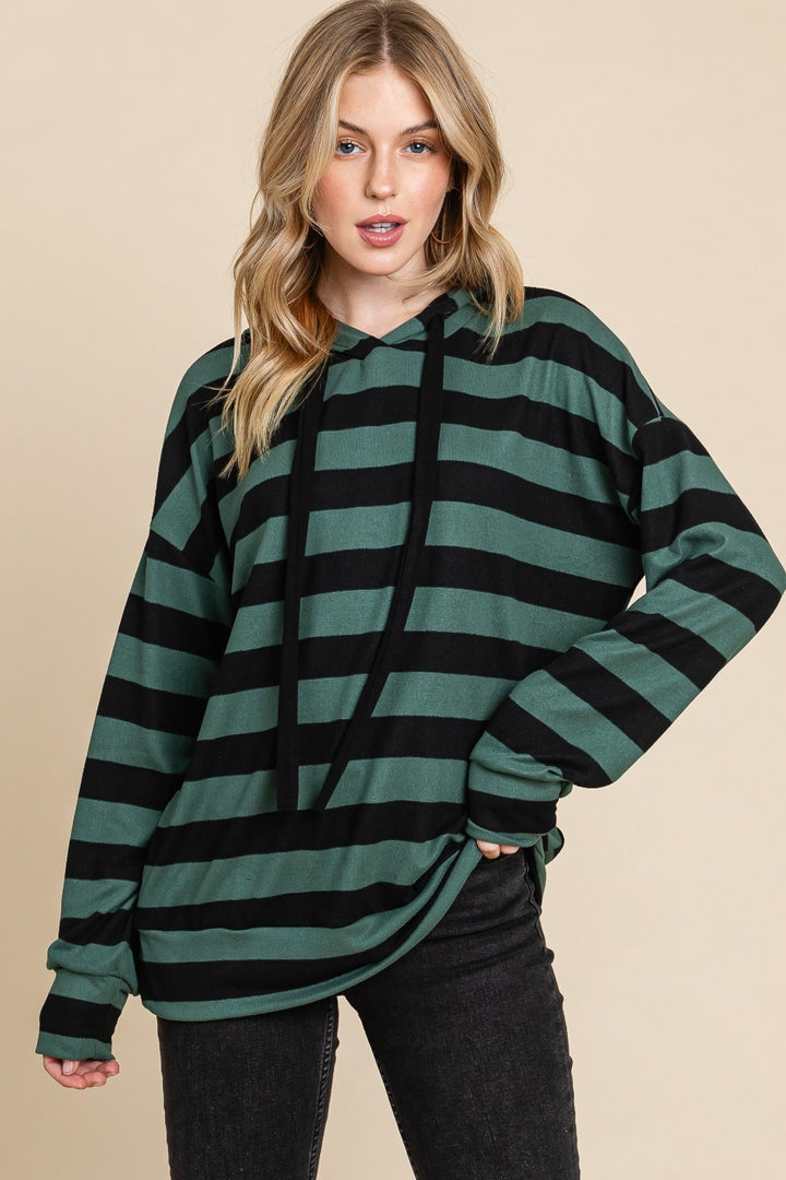 Sporty Chic Striped Hoodie