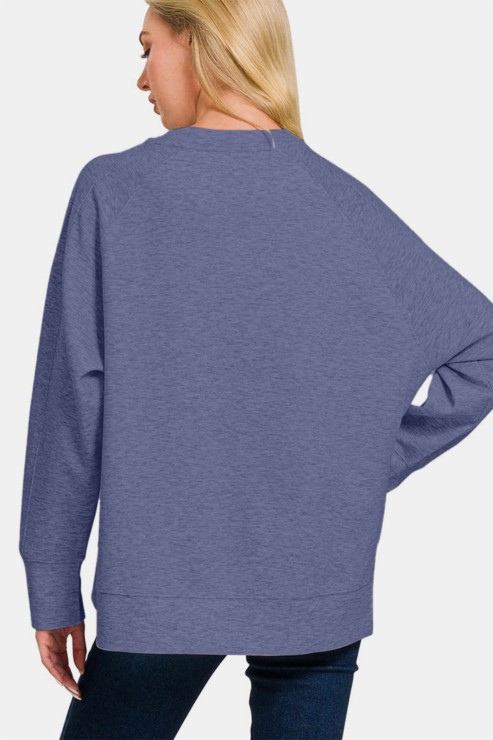 Blue Indigo Cozy Side-Slit Sweatshirt