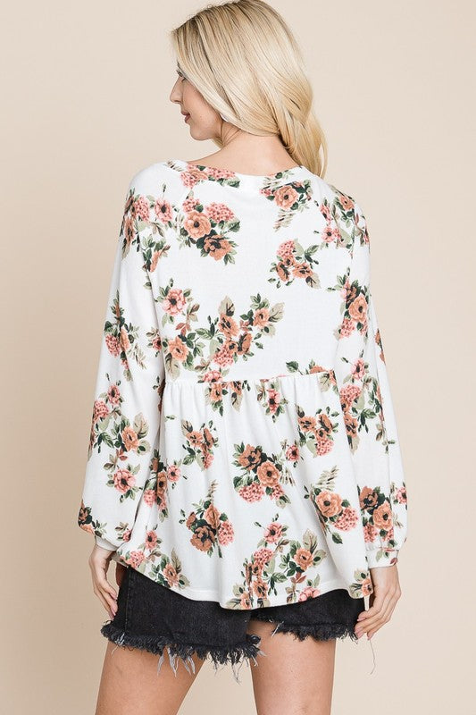 Fresh & Elegant - Babydoll Floral Top