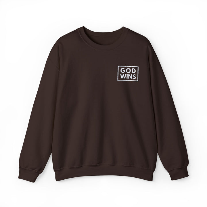 Embroidered God Wins - Unisex Crew-Neck Sweatshirt