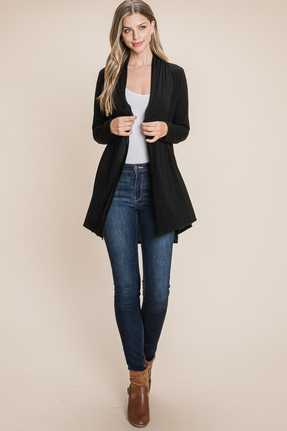 Soft Knit Open-Front Cardigan