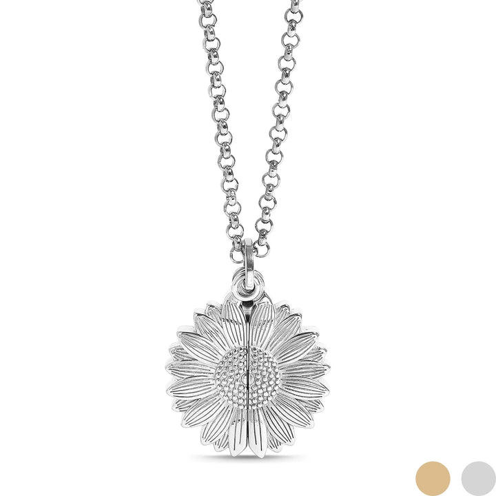 You Are My Sunshine - Hidden Message Sunflower Stainless Steel Necklace