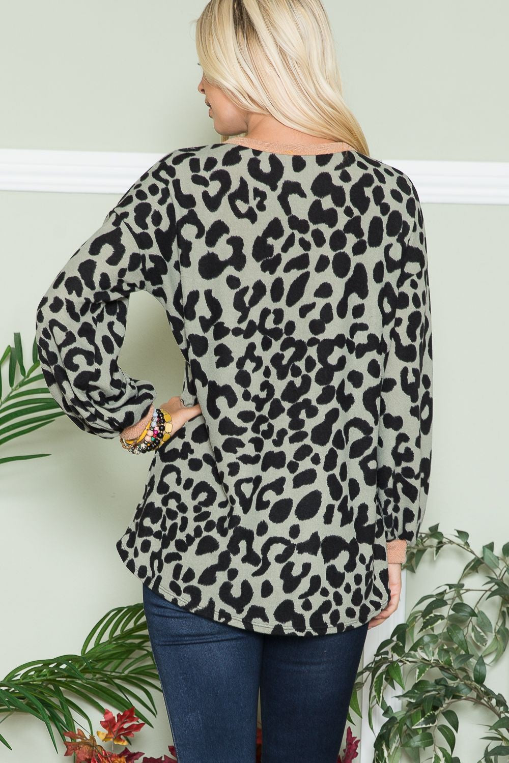 Be Courageous - Leopard-Print Top - Olive