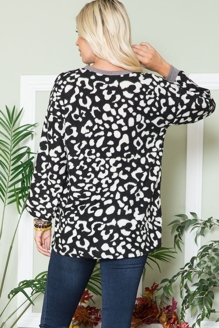 Be Courageous Leopard-Print Top - Black