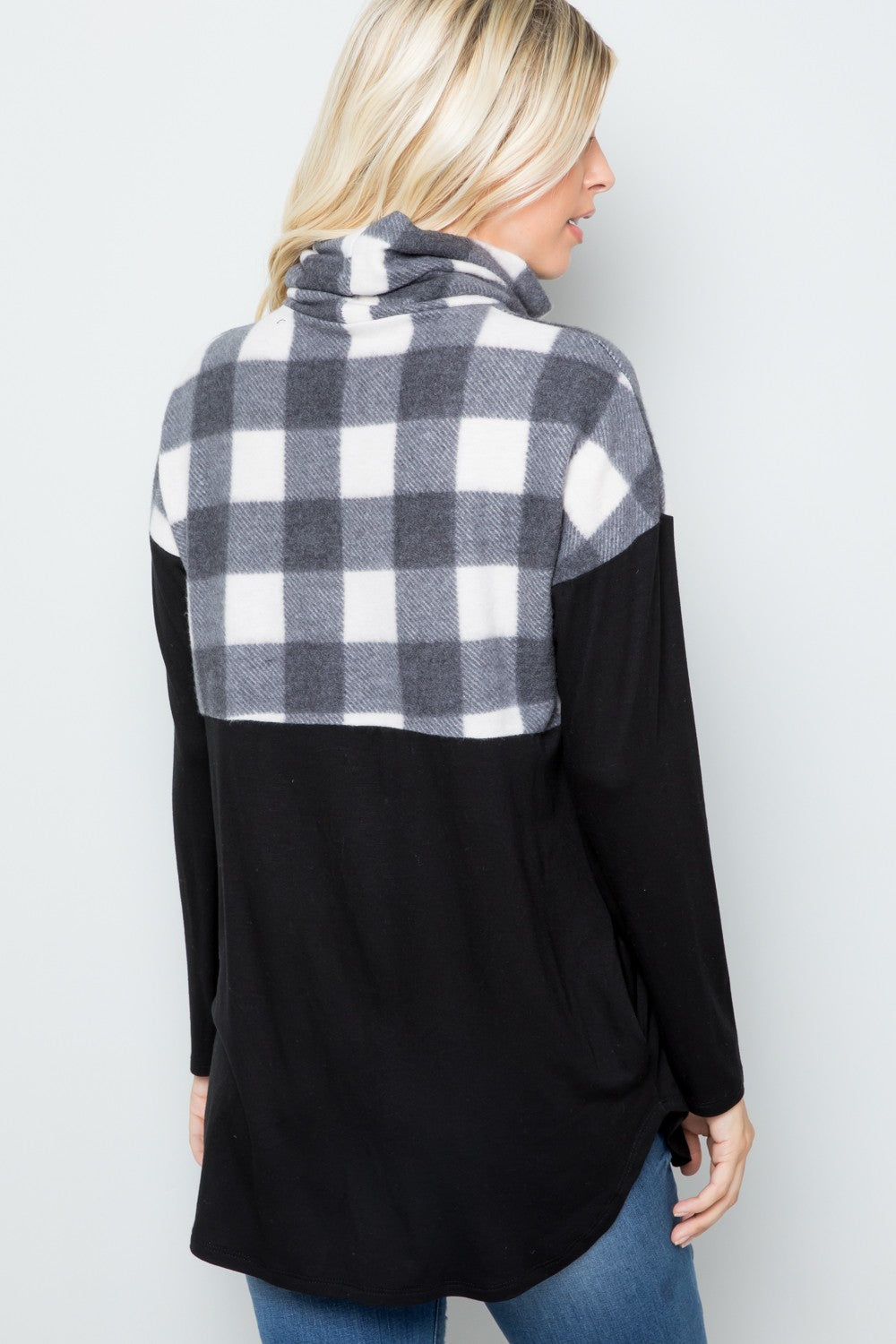 Cozy Feels - Plaid Turtleneck Top