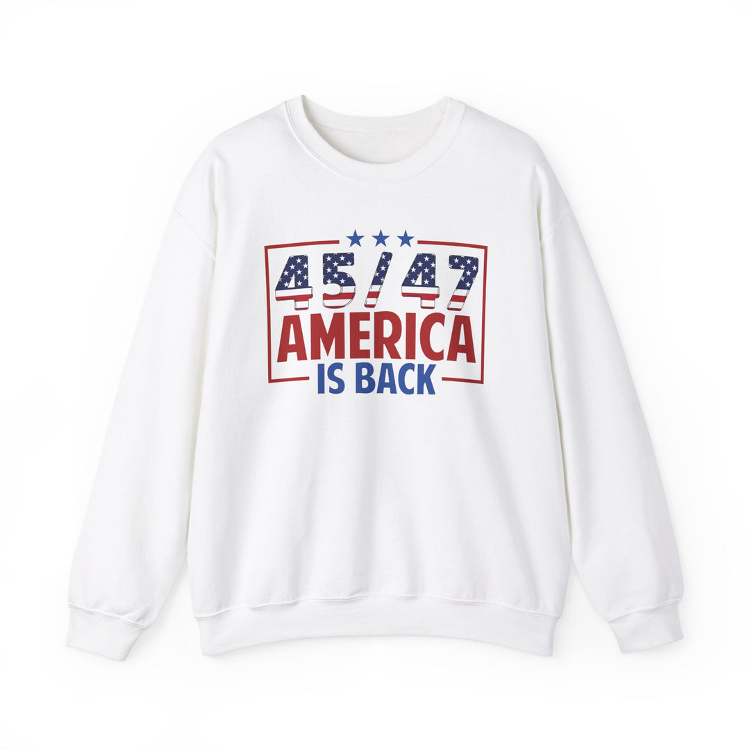 45/47 USA Flag America Is Back - Unisex Crew-Neck Sweatshirt