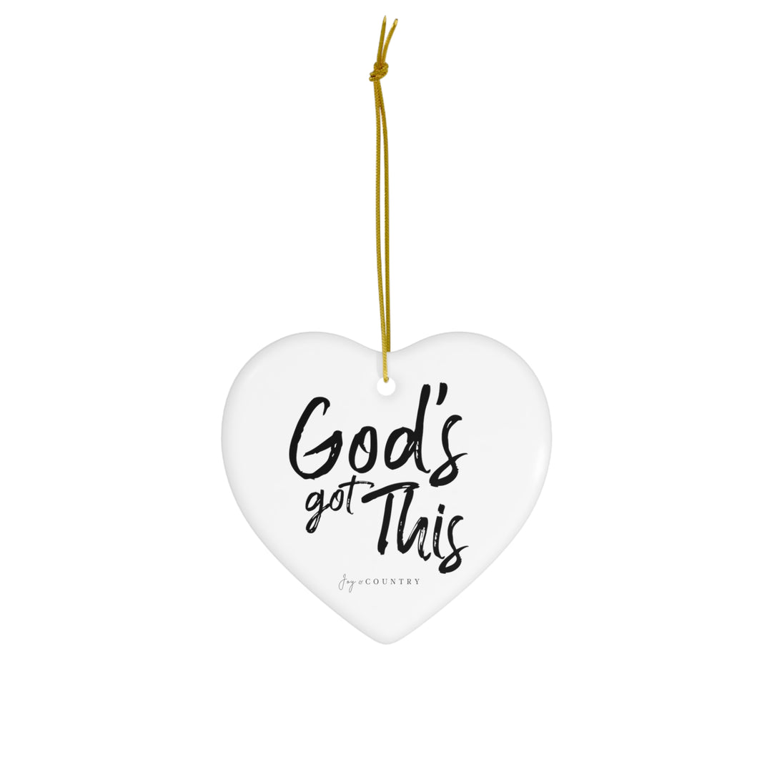 God's Got This - Ceramic Circle/Heart Ornament - White Background