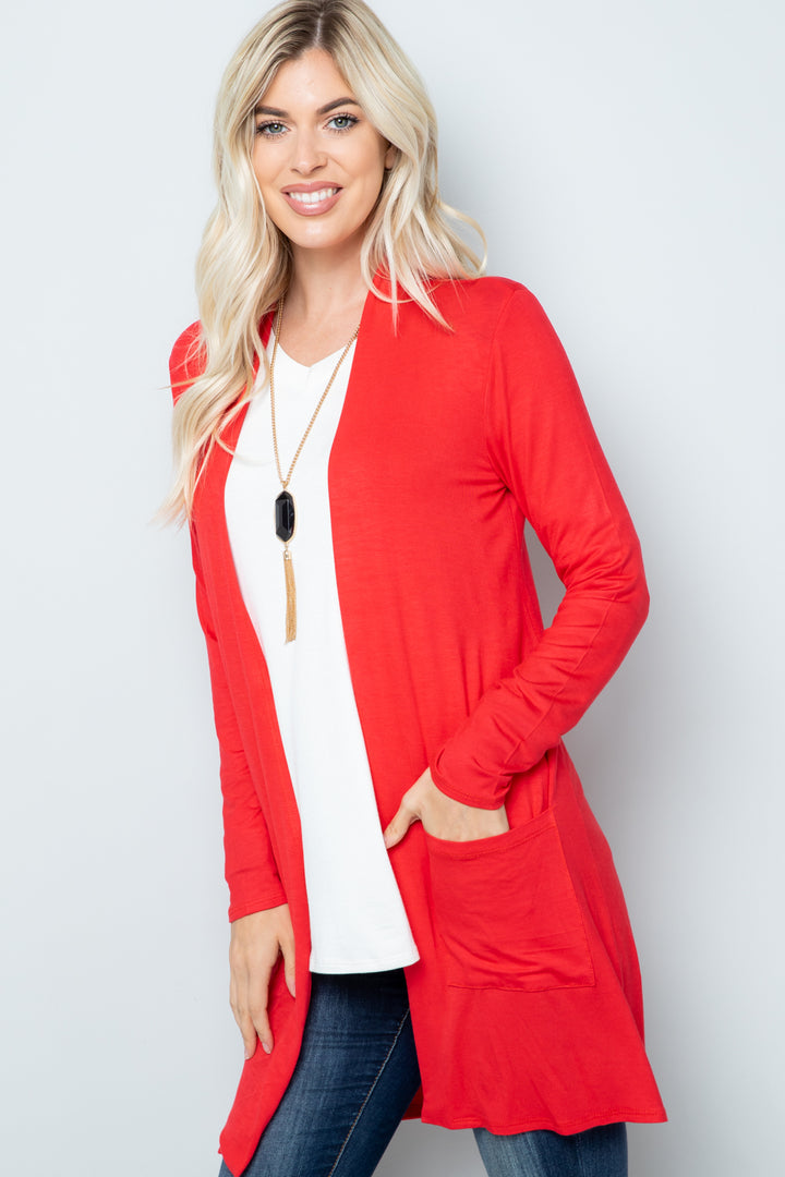 Bold Style Cardigan - Light Coral