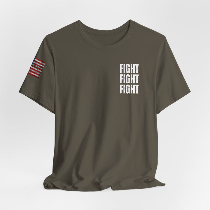 Fight, fight, fight USA Flag Sleeve Print - Unisex Crew-Neck Tee