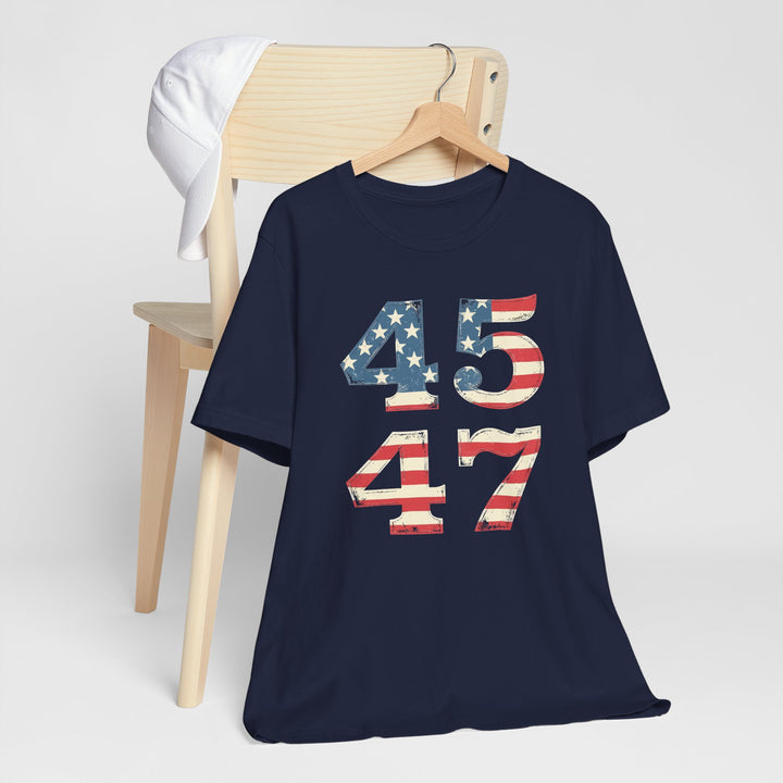 45-47 Vintage USA Flag - Unisex Crew-Neck Tee