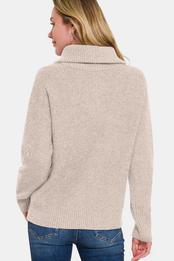 Cooler Days Half-Zip Sweater - Mocha