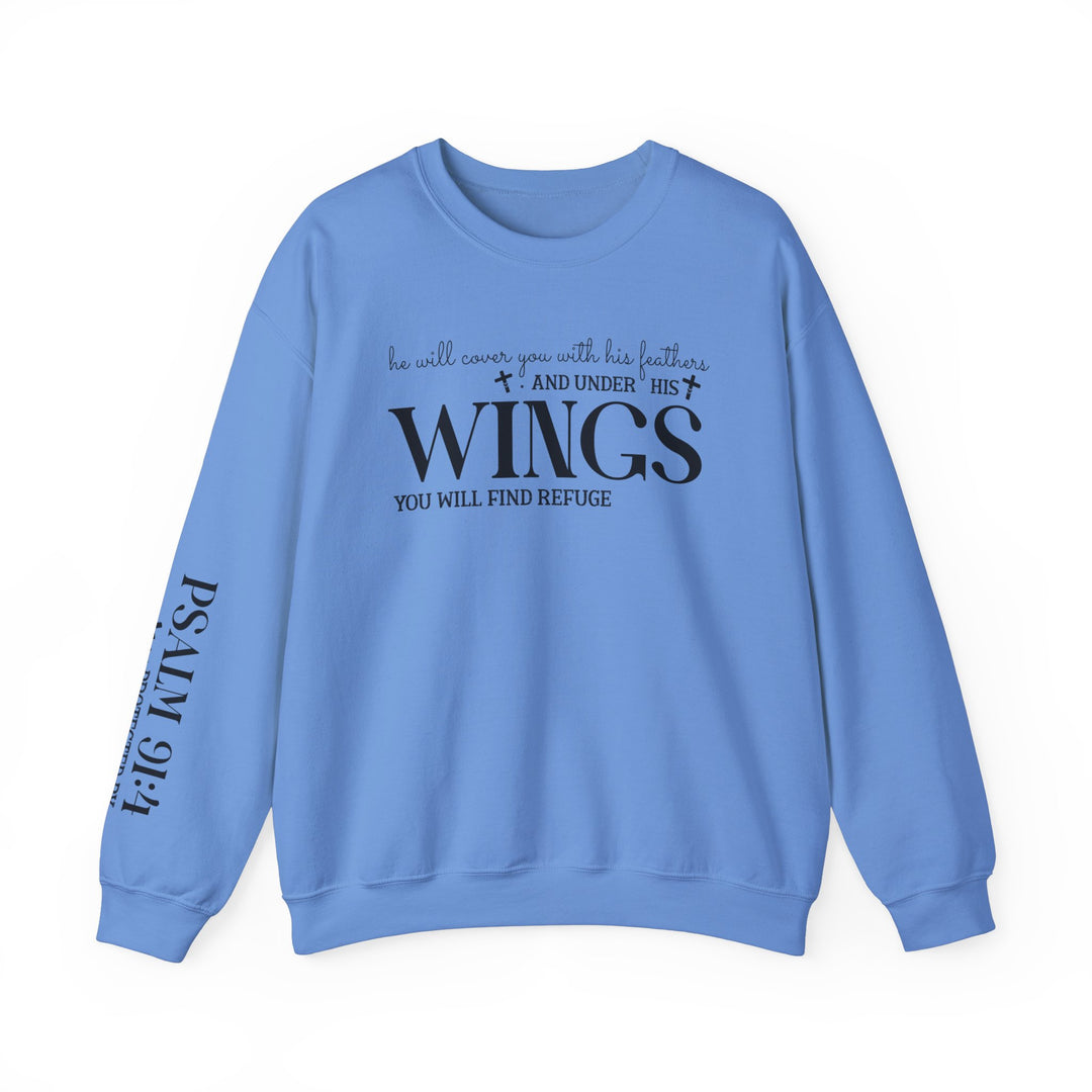 Under His Wings You Will Find Refuge (Sleeve Print) - Unisex Crewneck Sweatshirt