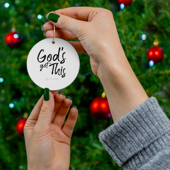 God's Got This - Ceramic Circle/Heart Ornament - White Background