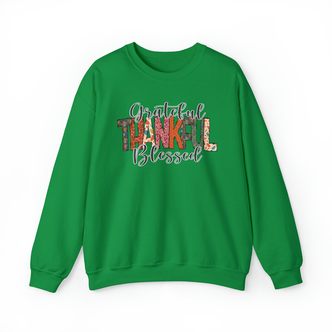 Grateful, Thankful, Blessed Patterns - Unisex Crew-Neck Sweatshirt