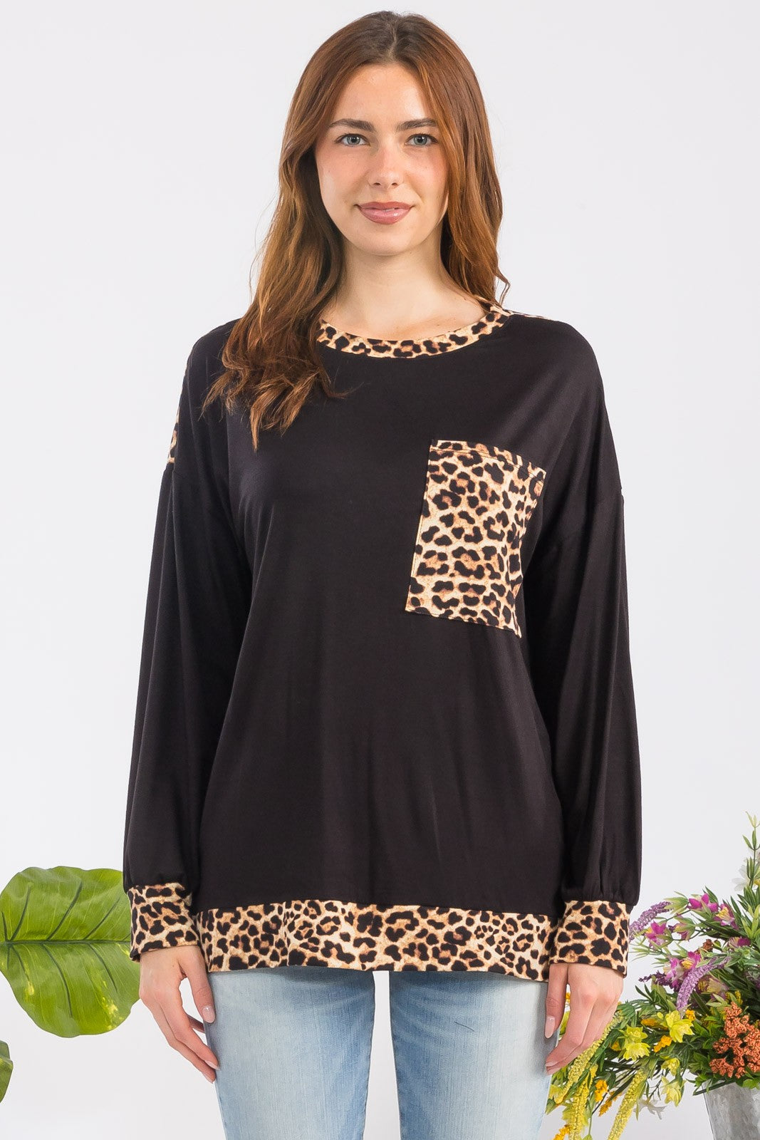 Edgy Chic - Leopard Dropped-Shoulder Top